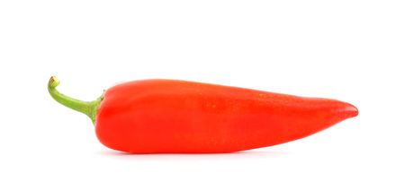 Red hot pepper on white backgroundの写真素材