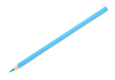 Blue pencil isolated on white backgroundの写真素材