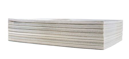 Stack of magazines isolated on white background 