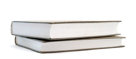 Two books on white background 
