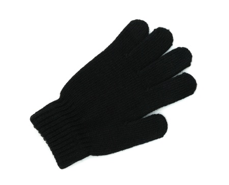 One black glove on white backgroundの写真素材