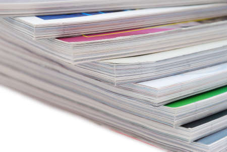 Close-up of stack of magzinesの写真素材