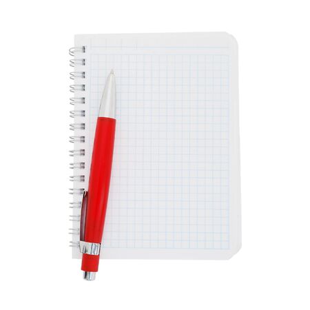 Paper notebook with redの写真素材