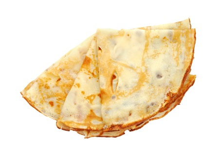 Pancakes isolated on white backgroundの写真素材