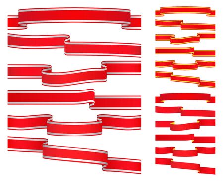 Set of Red Vector Ribbonsのイラスト素材