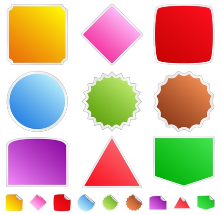 Colorful vector stickersのイラスト素材