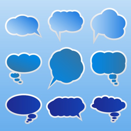 Set of dialog cloudsのイラスト素材