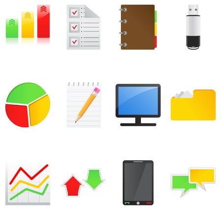 Business and office iconsのイラスト素材