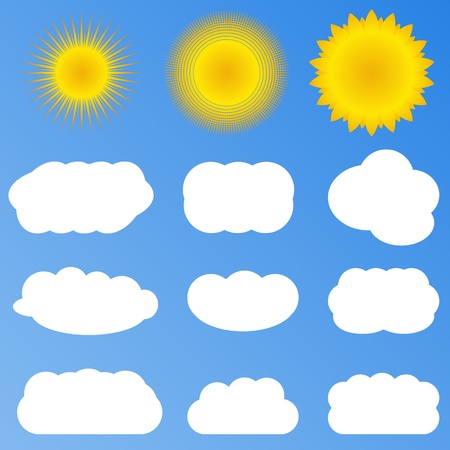 suns and cloudsのイラスト素材