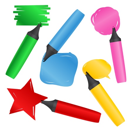 Highlighter pen with scribblesのイラスト素材