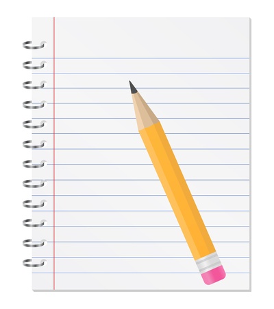 Paper notebook with orange pencilのイラスト素材