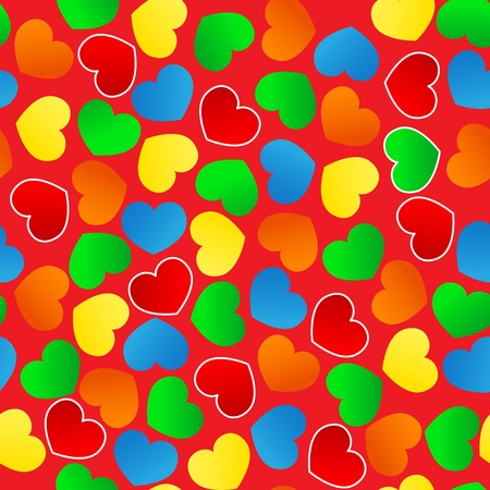 seamless background with heartsのイラスト素材