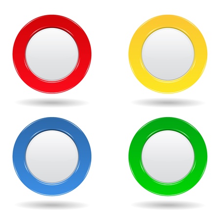 Set of four colorful round buttonsのイラスト素材