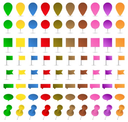 Collection of map markersのイラスト素材