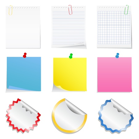 Vector paper notes and stickersのイラスト素材