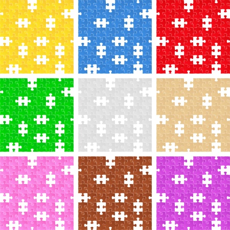 Seamless puzzle backgrounds with missing piecesのイラスト素材