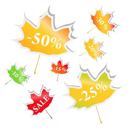 Vector maple stickersのイラスト素材