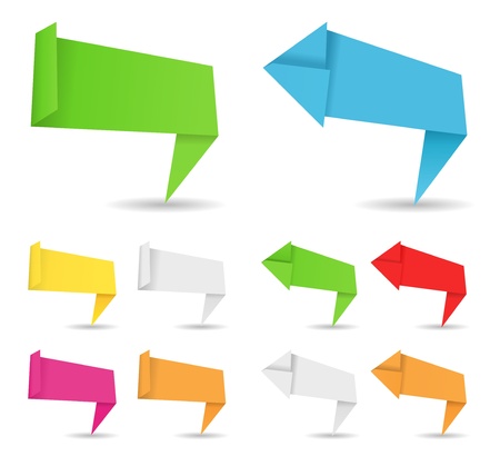 Vector origami banners and arrowsのイラスト素材