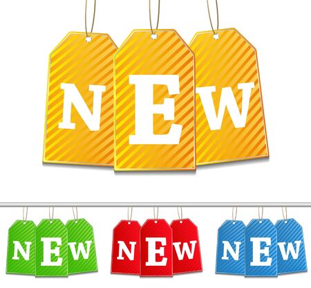 Vector hanging tags with new signのイラスト素材