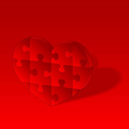 Red vector puzzle heartのイラスト素材