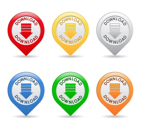 Download Buttonsのイラスト素材