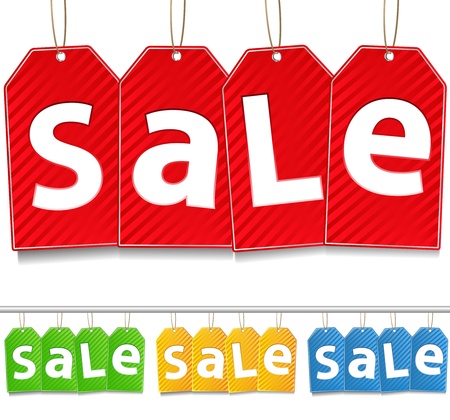 Vector Hanging Sale Tagsのイラスト素材