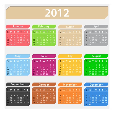 calendar for 2012 yearのイラスト素材