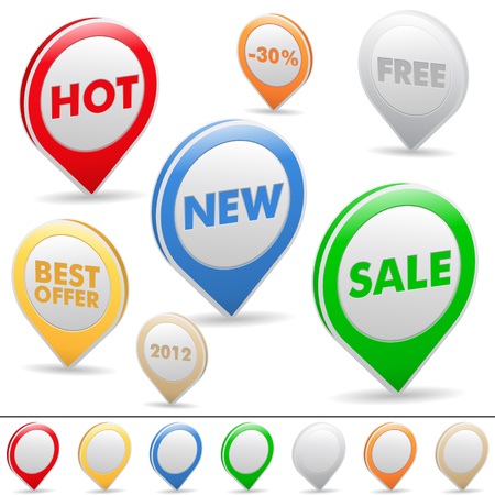 Vector set of sale pointerのイラスト素材