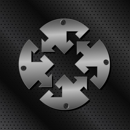 Vector Metal Circle with Arrowsのイラスト素材