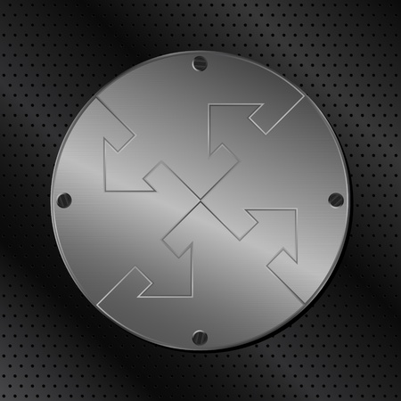 Vector Metal Circle with Arrowsのイラスト素材