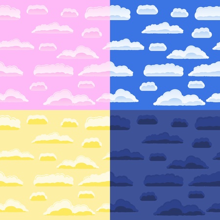 Set of vector seamless sky backgroundsのイラスト素材