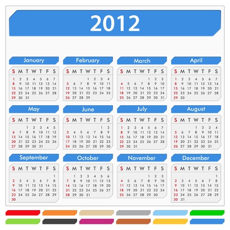 Vector calendar for 2012 yearのイラスト素材