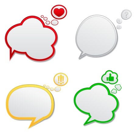 Vector Speech Bubbles with Iconsのイラスト素材