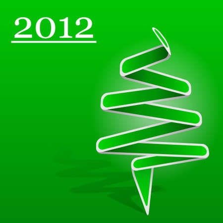 Vector Green Origami Christmas Treeのイラスト素材