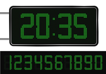 Vector Green Digital Clockのイラスト素材