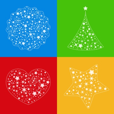 Abstract vector shapes made of transparent stars, choose any  backgroundのイラスト素材