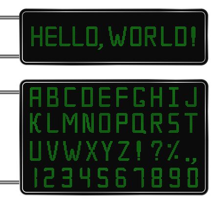 Vector Green Digital Fontのイラスト素材