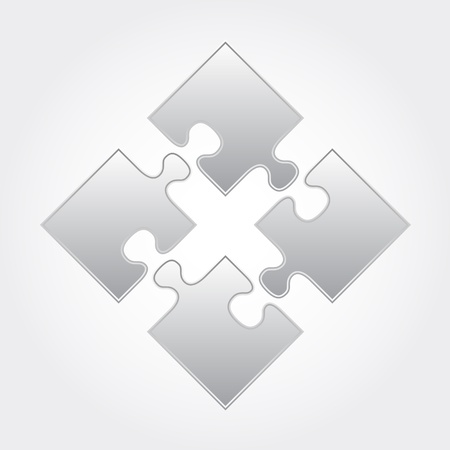 Vector gray puzzle squareのイラスト素材