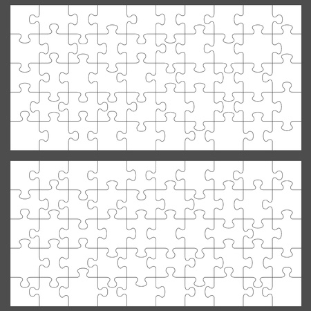 Vector jigsaw puzzle with 50 piecesのイラスト素材