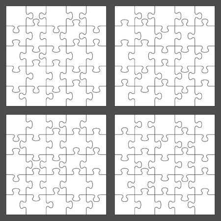 Vector jigsaw puzzle with 25 piecesのイラスト素材