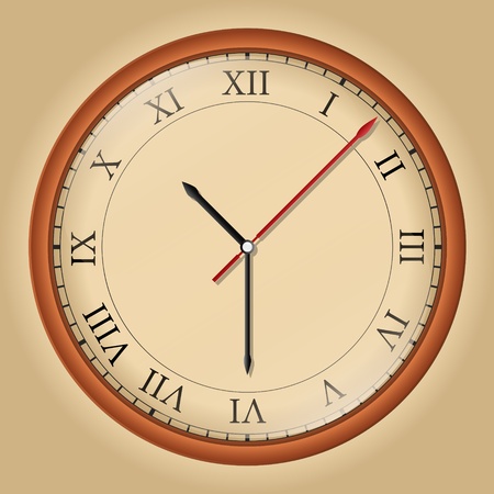 Vector wall clock with roman numbersのイラスト素材