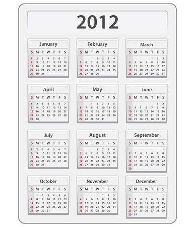 Vector calendar for 2012 yearのイラスト素材