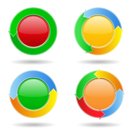 Round buttons with arrowsのイラスト素材