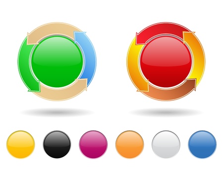 Round buttons with arrows のイラスト素材