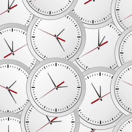 Seamless background with gray wall clocksのイラスト素材