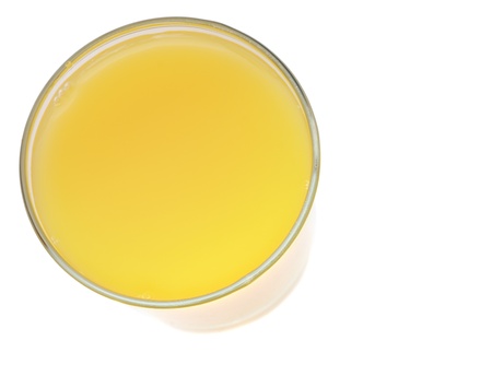 Glass of orange juice isolated on white backgroundの写真素材