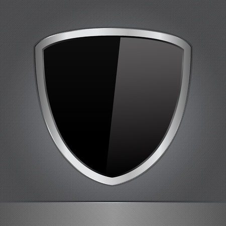  Black Shield on a Metal Backgroundのイラスト素材