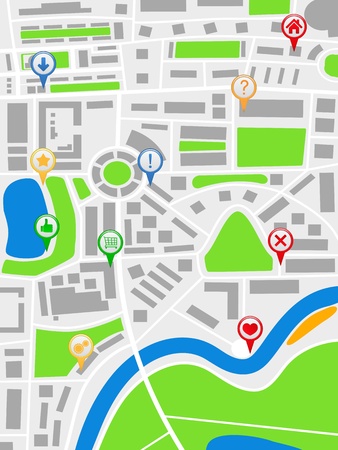 Abstract map with pointersのイラスト素材