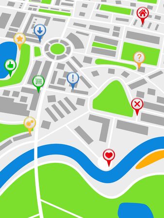 Abstract map with pointersのイラスト素材