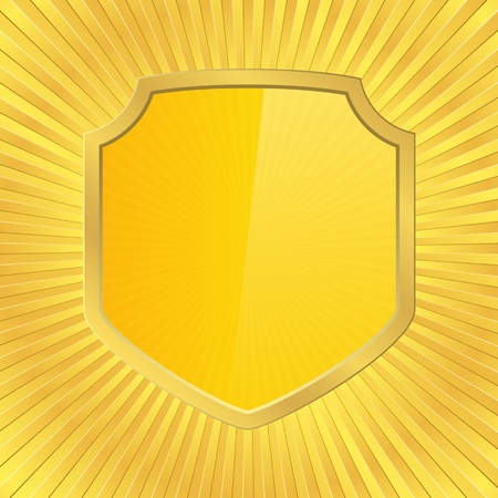 shield on a golden backroundのイラスト素材